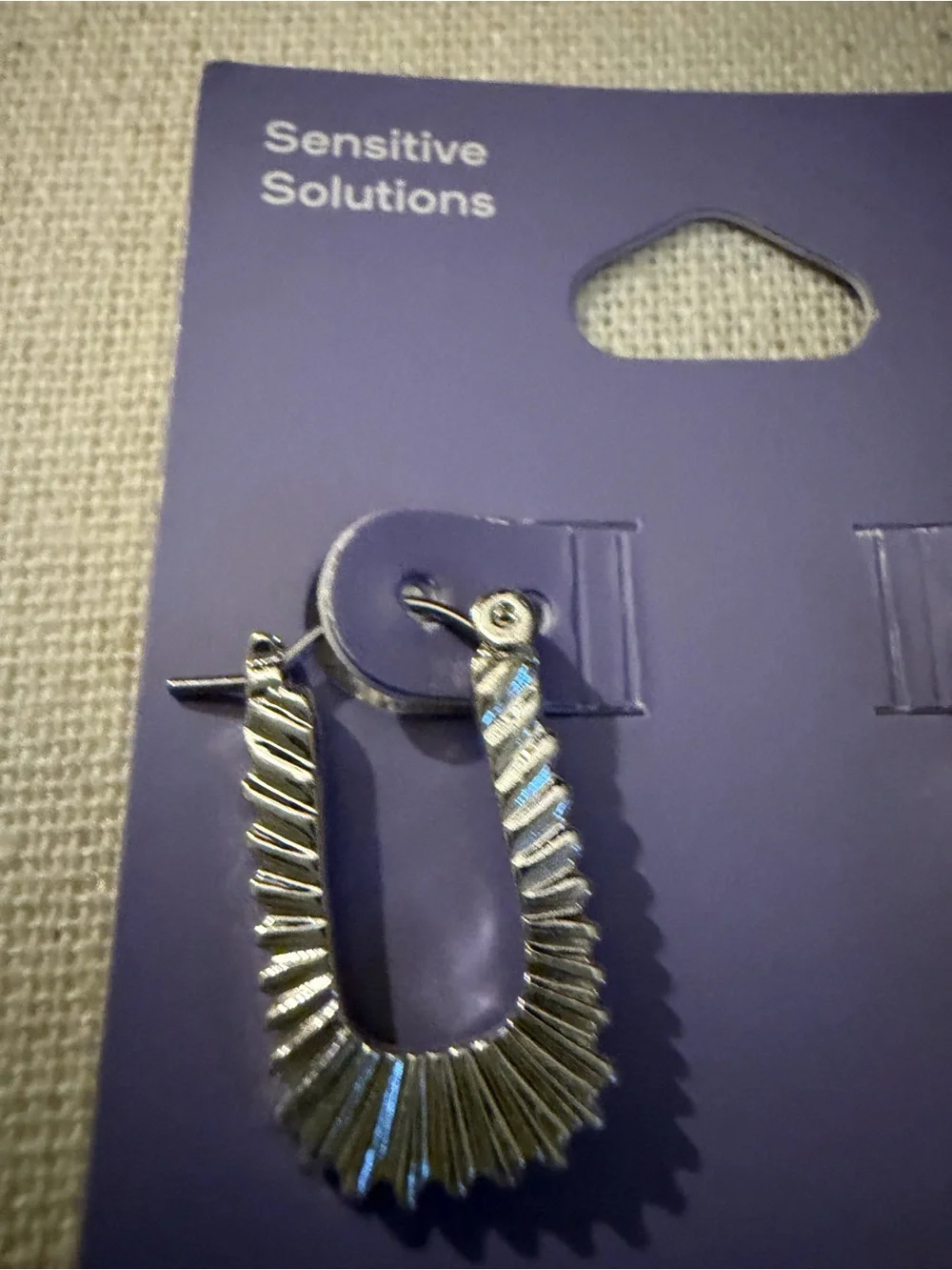 Claire’s Sensitive Solutions Silver Textured Hoop Earrings -
